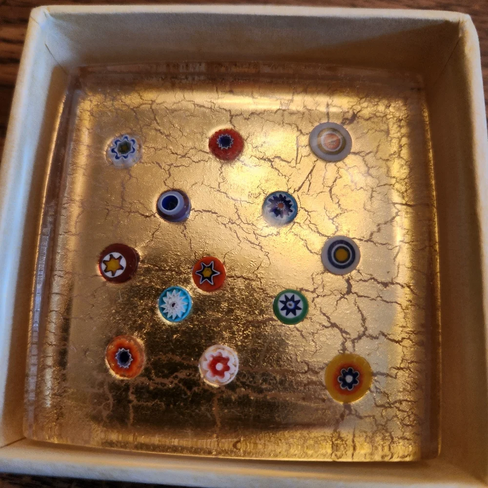 Eccolo Murano Glass  Paperweight Spread Millefiori - Picture 3 of 7